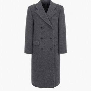 Grove Dark Gray Double-Breasted Wool Coat